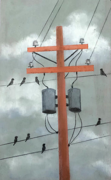 Kathleen Westkaemper Title: Eight Birds on the Wires