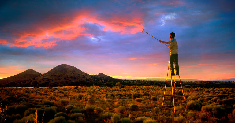 John Henley  Title:Man Painting Sky, Santa Fe