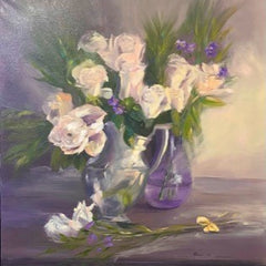 Renee L Gleason Title: Roses in a Silver Pitcher
