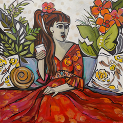 Ruth Reilly Palczynski Title: Girl with Red Flower in Her Hair