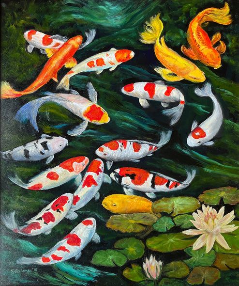 Sandra Nardone Title: Koi Among the Lilies