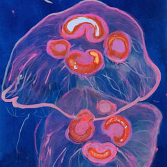 Susannah Raine Title: Jellyfish On Blue