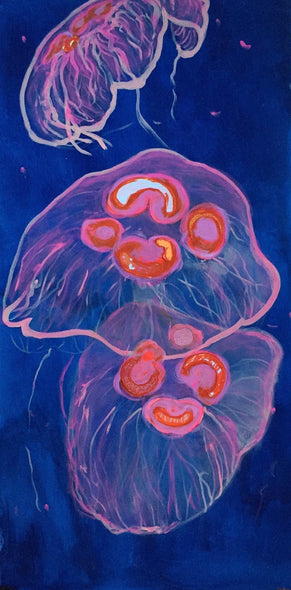 Susannah Raine Title: Jellyfish On Blue