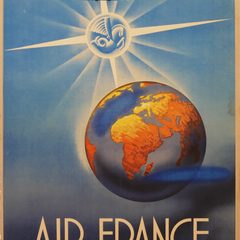 Vintage Travel Poster Title: Air France, Rayonne Sur La Monde - Maraus