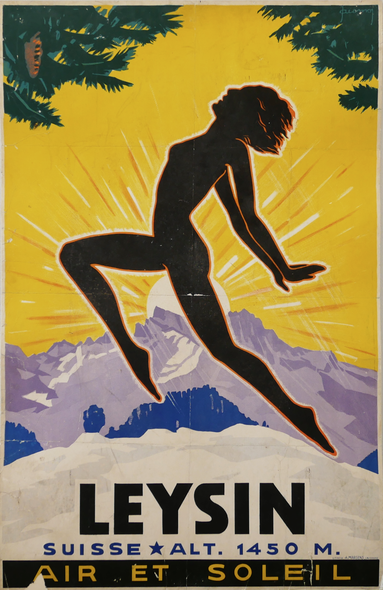 Vintage Travel Poster Title: Leysin - Suisse Alt 1450 M. Air et Soleil
