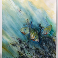 Artist:  Marsh Ryon Title:  Bluegill Hooked